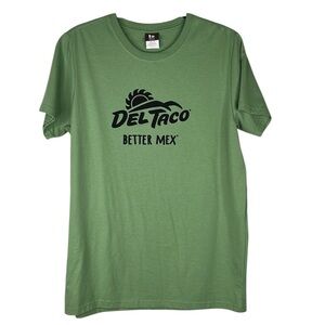 Del Taco Better Mex Green & Black Short Sleeve Novelty T-Shirt Size Medium